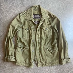 Abercrombie & Fitch Military Style Green Jacket Size L